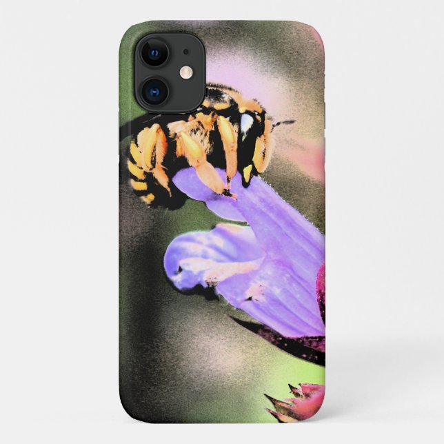 Capa Para iPhone 11 Abelha e Flor (Verso)