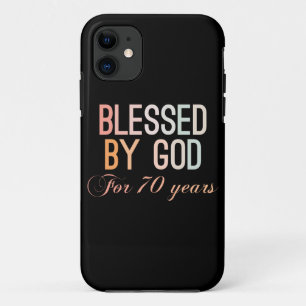 Capa Para iPhone 11 Abençoado por Deus por 70 anos