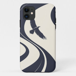 Capa Para iPhone 11 Abstract Bird Minimalist Navy Phone Case