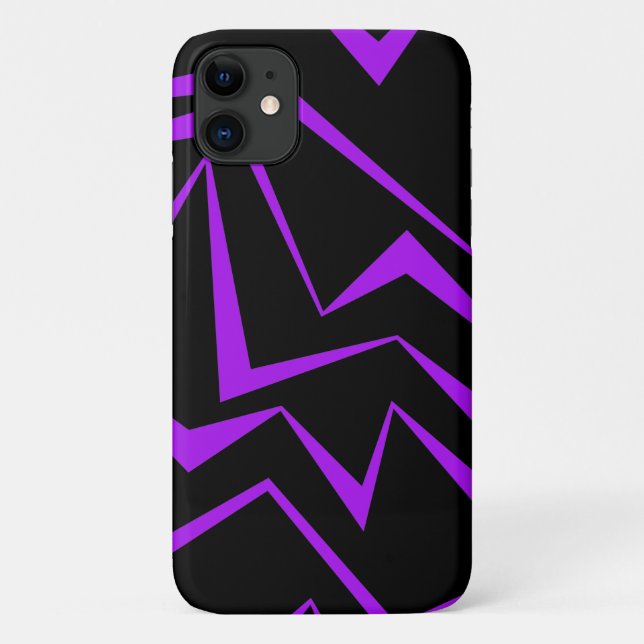 Capa Para iPhone 11 Abstract, bold, vibrant geometric zigzag pattern (Verso)