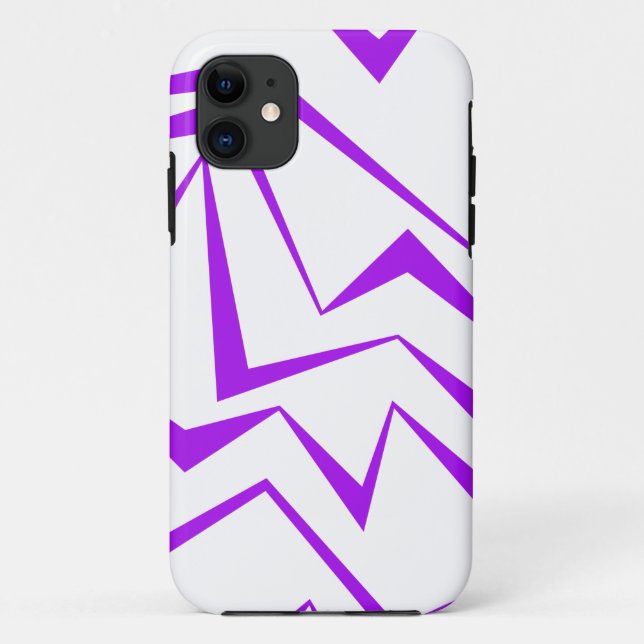 Capa Para iPhone 11 Abstract, bold, vibrant geometric zigzag pattern (Verso)