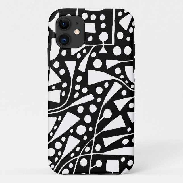 Capa Para iPhone 11 Abstraktes Weiß 12012 auf Schwarzem (Verso)