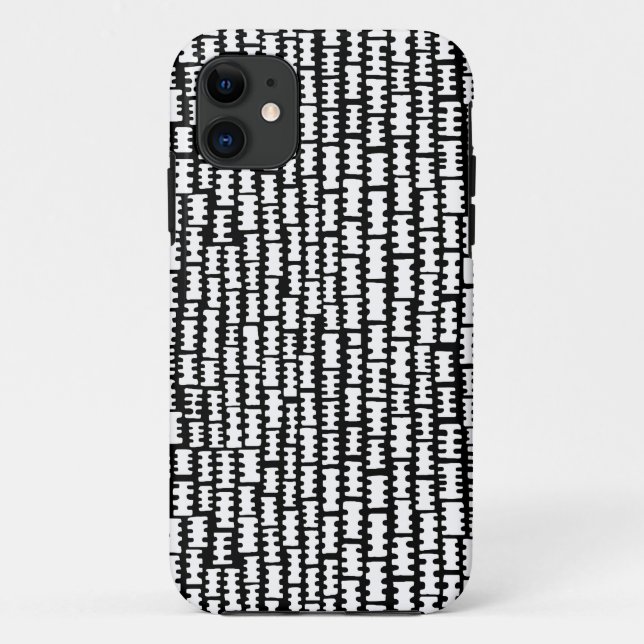 Capa Para iPhone 11 Abstrato 020712 - Branco e Preto (Verso)