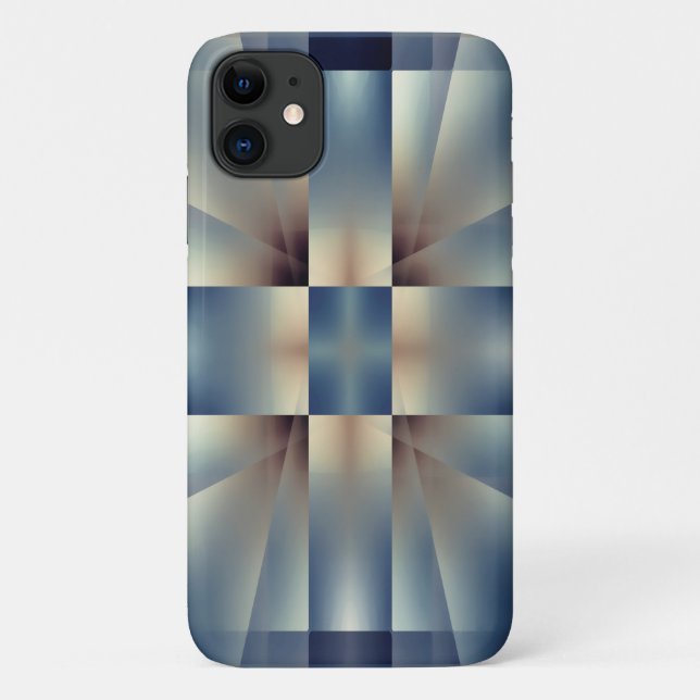Capa Para iPhone 11 Abstrato azul de cruz (Verso)