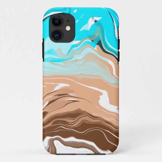 Capa Para iPhone 11 Abstrato Beach Fluid Art (Verso)