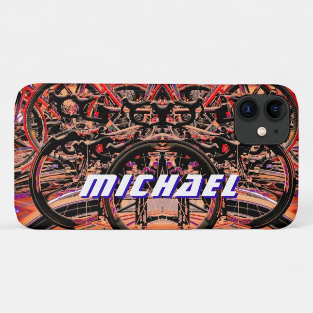 Capa Para iPhone 11 Abstrato Bikes e seu nome (Verso (horizontal))