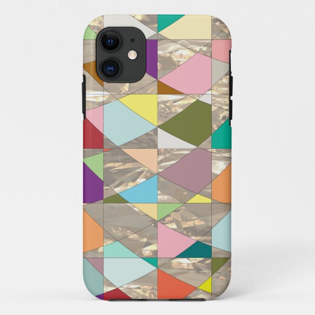 Capa Para iPhone 11 Abstrato Cores Douradas (Verso)