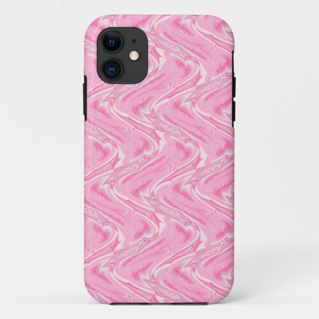 Capa Para iPhone 11 Abstrato de algodão doce rosa (Verso)