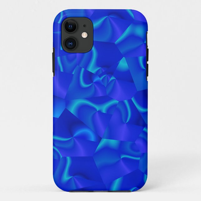 Capa Para iPhone 11 Abstrato de espiral de face azul (Verso)