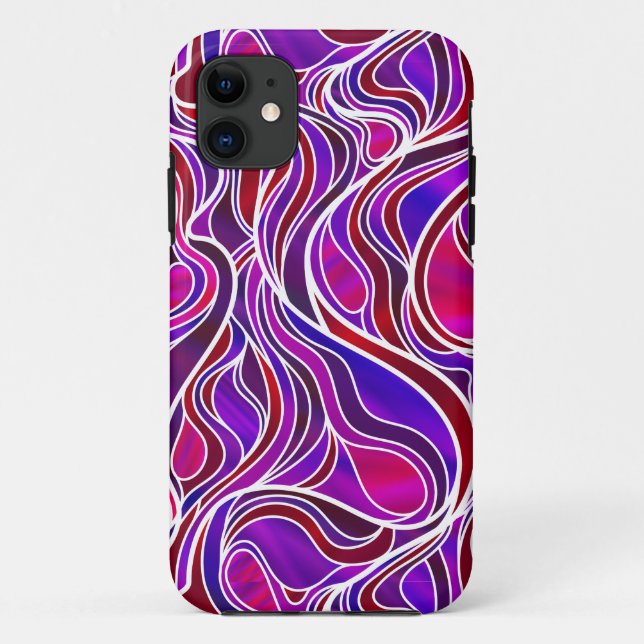 Capa Para iPhone 11 Abstrato de vidro roxo (Verso)