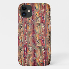 Capa Para iPhone 11 Abstrato entalhado em salmão e gradiente vermelho