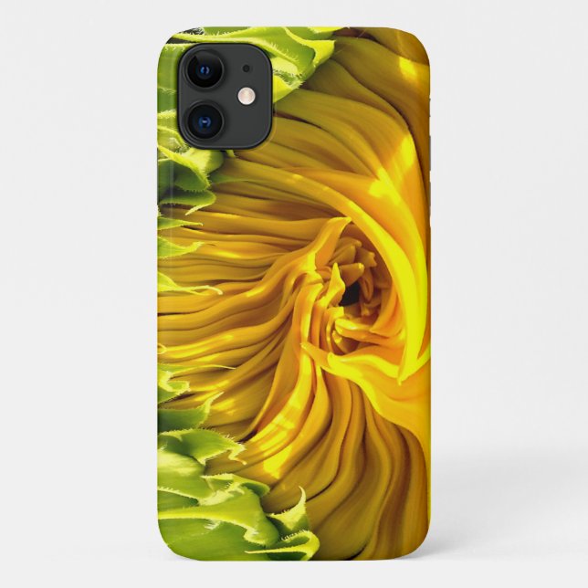 Capa Para iPhone 11 Abstrato funky retro Girassol, geometria assustada (Verso)