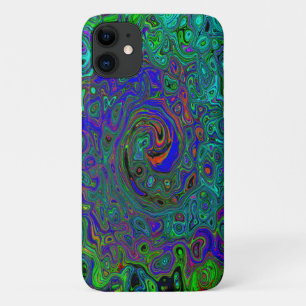 Capa Para iPhone 11 Abstrato Marmoreado Azul e Aquamarino