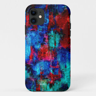 Capa Para iPhone 11 Abstrato pintando coloridos arte verde grunge flor