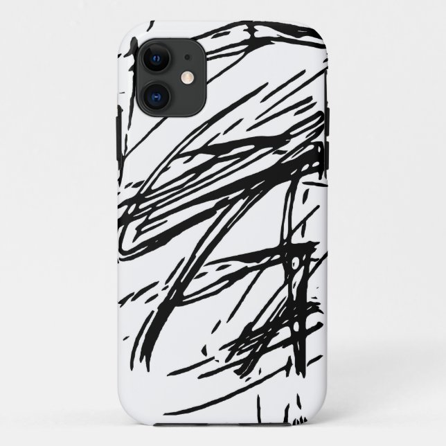 Capa Para iPhone 11 Abstrato preto e branco (Verso)