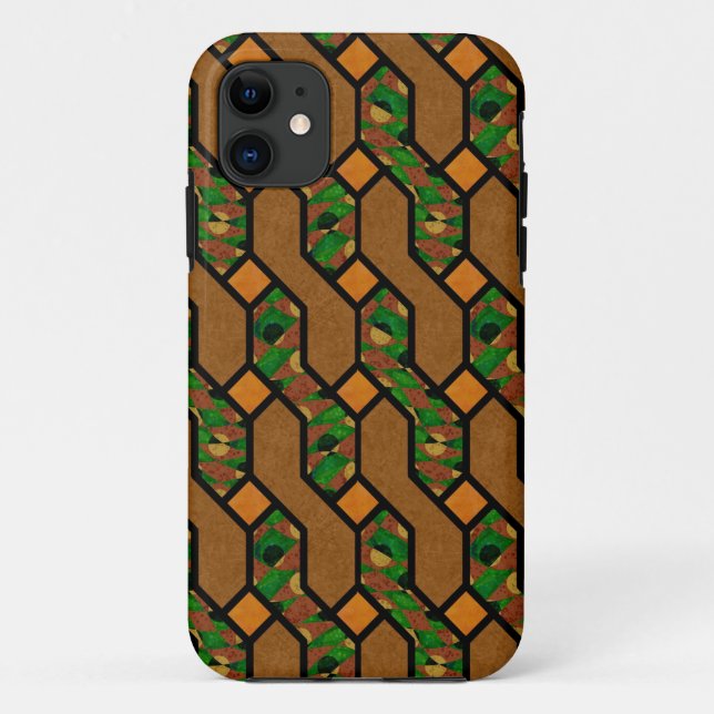 Capa Para iPhone 11 Abstrato Shimmy Wood Patterno (Verso)
