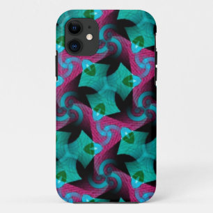 Capa Para iPhone 11 Abstrato Teal Pink Swirl padrão iPhone 5 Case