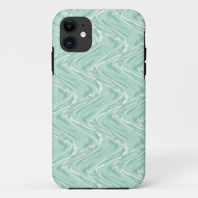 Capa Para iPhone 11 Abstrato Verde de algodão doce (Verso)