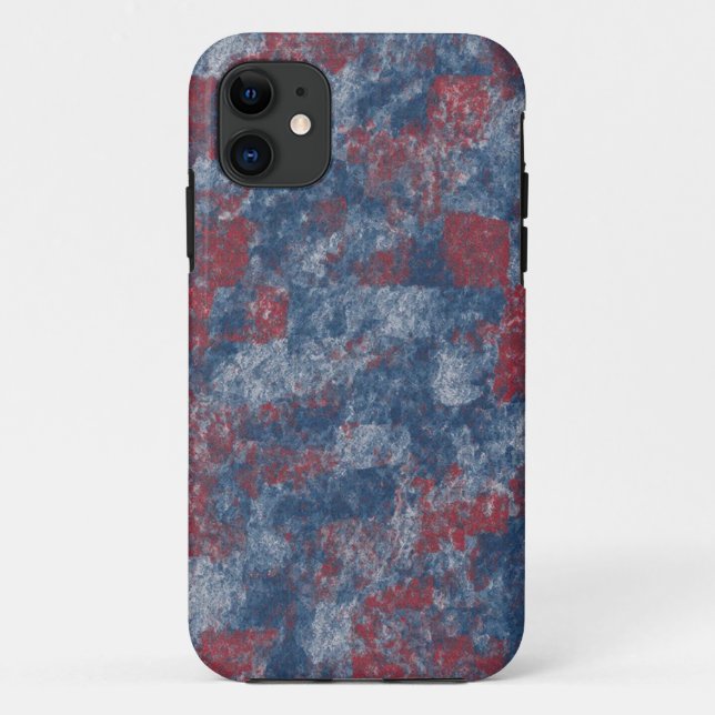 Capa Para iPhone 11 Abstrato Vermelho e Azul Textura iPhone 11 Caso (Verso)