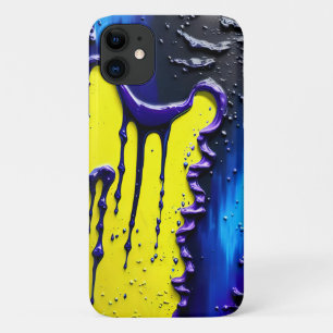 Capa Para iPhone 11 Abstrato vívido preto-roxo amarelo