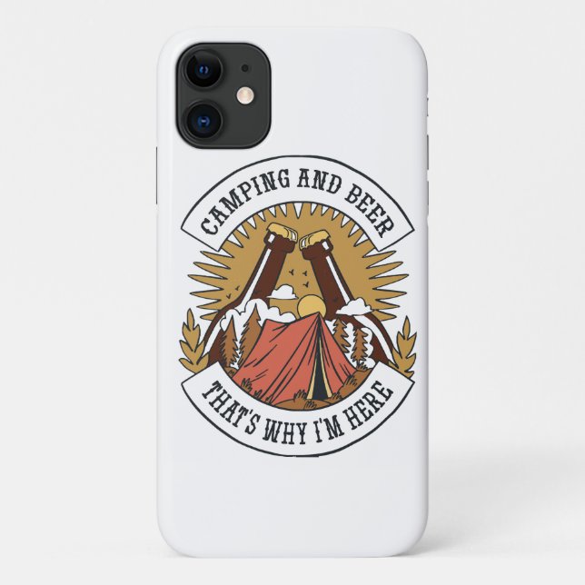 Capa Para iPhone 11 Acampamento e Cerveja (Verso)
