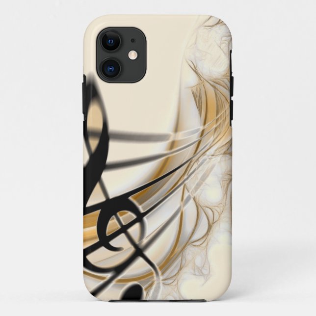 Capa Para iPhone 11 Acessório sofisticado de design de partitura de mú (Verso)