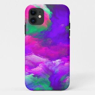 Capa Para iPhone 11 Acima Das Nuvens Abstrato De Arte Azul Rosa