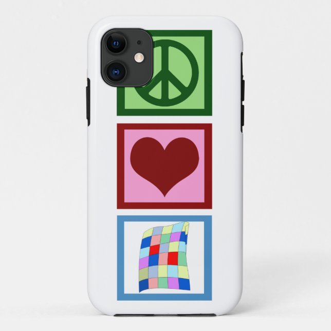 Capa Para iPhone 11 Acolchoado do amor da paz (Verso)