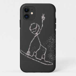 Capa Para iPhone 11 Acoplamento de neve Stickman saltar nariz de ar ag