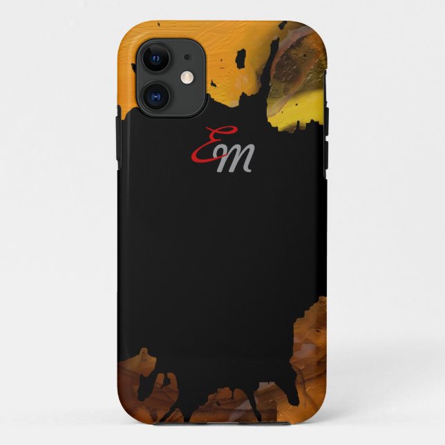Capa Para iPhone 11 adicionar iniciais abstrato (Verso)