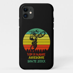 Capa Para iPhone 11 Adicionar Nome Ano BMX Bike Rider Incrível Desde