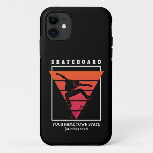 Capa Para iPhone 11 Adicionar nome e texto Skateboard Triângulo Geomét