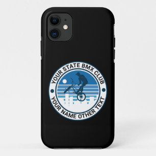 Capa Para iPhone 11 Adicione seu nome Logotipo de Clube BMX