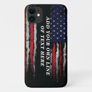 Capa Para iPhone 11 Adicione seu próprio texto no sinalizador america
