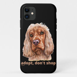 Capa Para iPhone 11 ADOPT, NÃO COMPRE (Inglês Cocker Spaniel)