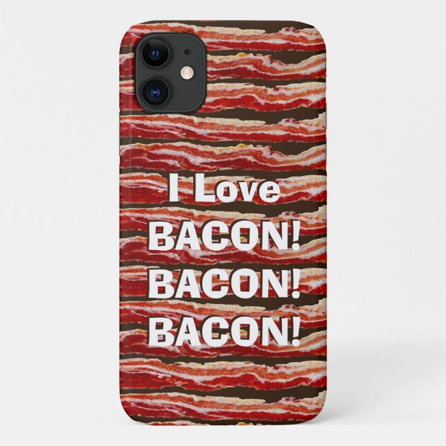 Capa Para iPhone 11 Adoro Bacon Bacon Bacon (Verso)