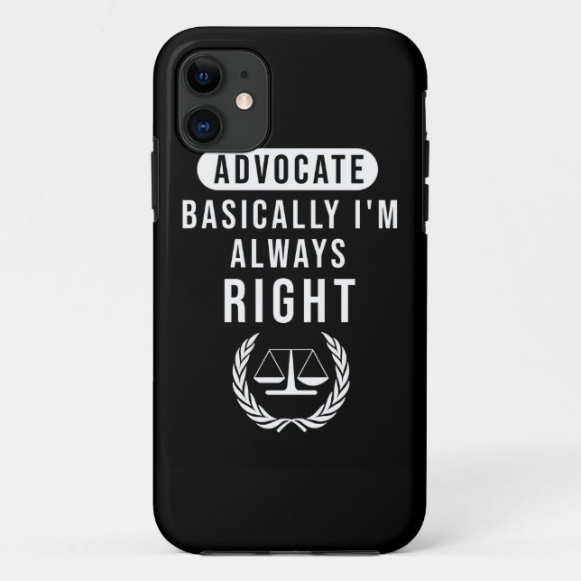Capa Para iPhone 11 Advogado Basicamente Advogado Tem Sempre Razão (Verso)