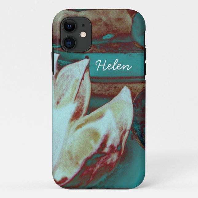 Capa Para iPhone 11 Água Artística Lilly em Vermelho e Azul Casaca iPh (Verso)