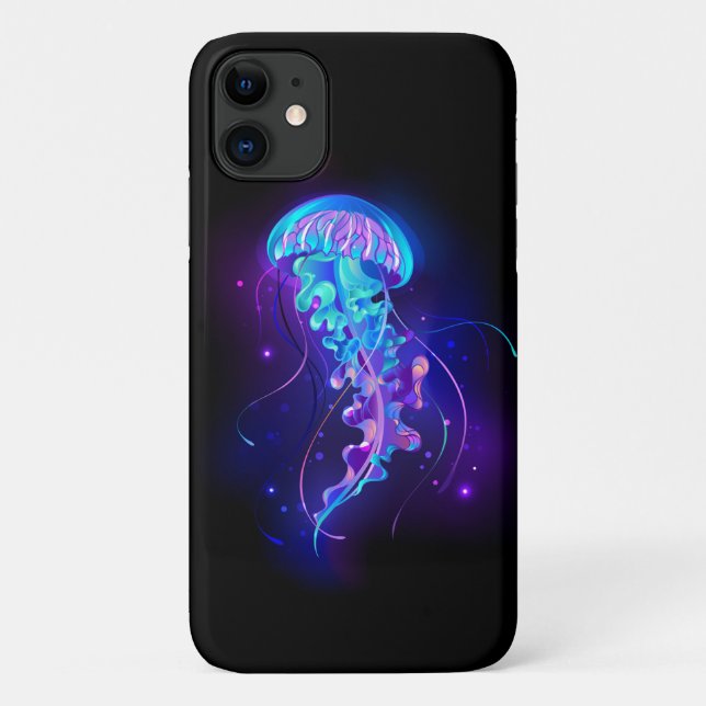 Capa Para iPhone 11 Água-viva brilhante a cores (Verso)