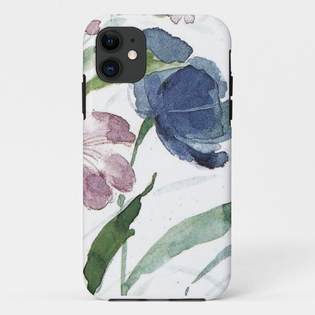 Capa Para iPhone 11 aguarela floral (Verso)