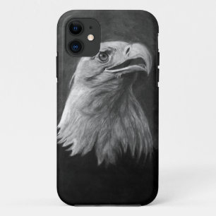 Capa Para iPhone 11 Águia americana, grafite tirada mão