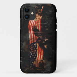 Capa Para iPhone 11 Águias, Urso, Lobo, Bandeira Americana Patriótica 