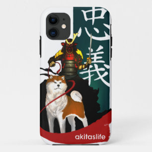 Capa Para iPhone 11 Akita e samurai