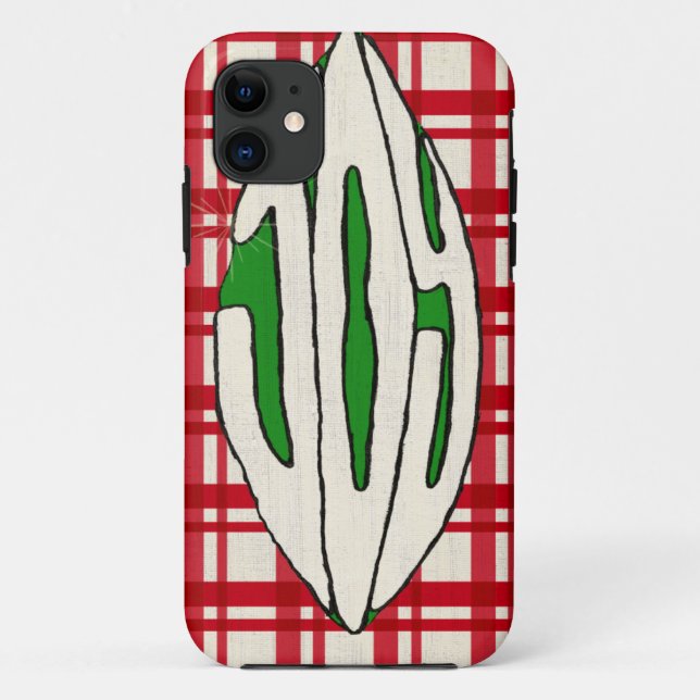 Capa Para iPhone 11 Alegria do ornamento do feriado (Verso)
