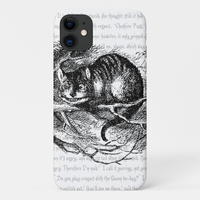 Capa Para iPhone 11 Alice no País das Maravilhas | Gato de Cheshire (Verso)