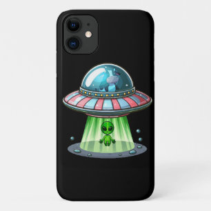 Capa Para iPhone 11 Alienígena Abduzindo Vaca
