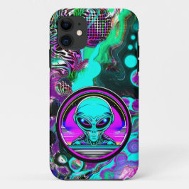 Capa Para iPhone 11 Alienígena Extra-Terrestre Voando um OVNI