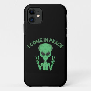 Capa Para iPhone 11 Alienígena Verde Eu Vim Em Paz OVNI Extraterrestre