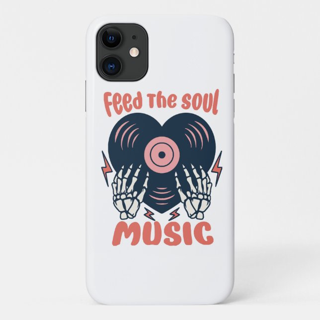 Capa Para iPhone 11 alimentar a música da alma (Verso)