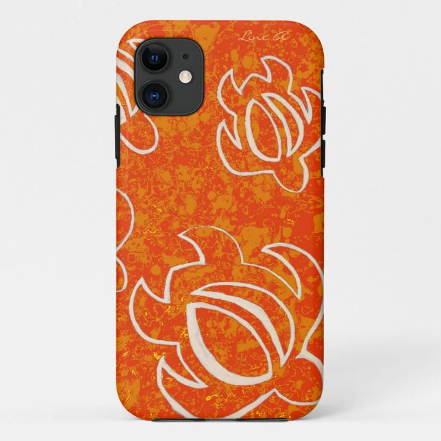 Capa Para iPhone 11 Alinhe um Honu alaranjado (Verso)